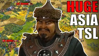 Civ 6  20 PLAYER HUGE TSL Asia – MAX Difficulty – 1 Deity Mongolia Civilization VI [upl. by Mathur]