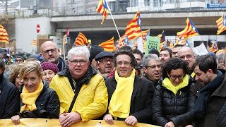 Katalanische Separatisten demonstrieren in Brüssel [upl. by Danita902]