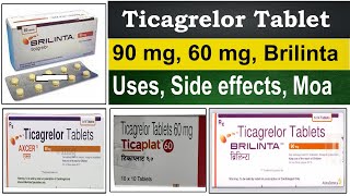 ticagrelor tablets 90 mg 60 mg  Brilinta 90 mg  Brilinta 90 mg sideeffects Uses Side Effects [upl. by Caitrin]