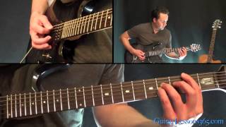 Metallica  One Guitar Lesson Pt2  All HeavyDistorted Rhythm Parts [upl. by Melentha]