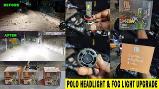 Volkswagen Polo Headlight amp Fog Light Upgrade  Before and After Video  Car Sense Car Accessories [upl. by Coney]