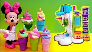 Play Doh Sweet Shoppe Perfect Twist Ice Cream Playset Minnie serves McQueen Hasbro MsDisneyReviews [upl. by Seraphim]