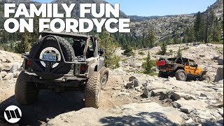 FUN on FORDYCE with our Jeep Wranglers  One of Our Favorite Trails in the Sierra Nevada Mountains [upl. by Rabjohn]