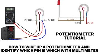 Potentiometer wiring and multimeter test tutorial [upl. by Eelnodnarb775]