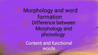 word Formation and Morphology [upl. by Algy]