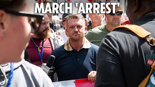 Tommy Robinson ‘arrested under antiterror laws’ his supporters claim [upl. by Dlorrej]