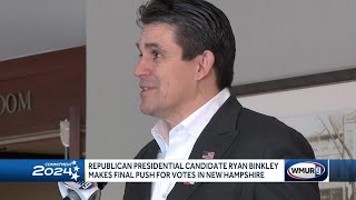 Pastor businessman Binkley hopes for votes in New Hampshire [upl. by Nnaeed495]