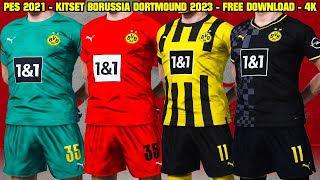 PES 2021  NEW KITSET GK e HOMEALT BORUSSIA DORTMUND 202223  PCPS4 e PS5  4K [upl. by Els]