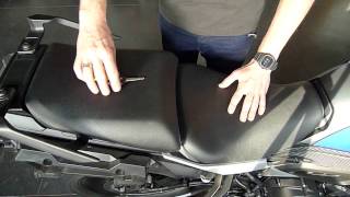 How to change seat height on a Yamaha Tracer 900 aka MT09 Tracer [upl. by Aiekahs620]