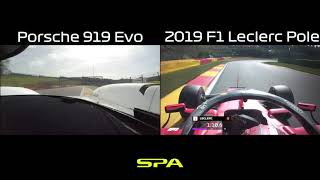 F1 vs Porsche 919 Evo  Spa [upl. by Odicalp]