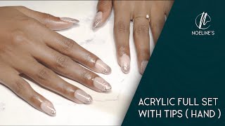 Acrylic Full Set with Tips  Hand  at Noelines [upl. by Emirak]