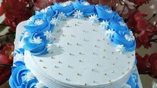 vanilla cake 1 12 kg sample nosal design 🎂🎂🔵cakes trending youtube [upl. by Yenoh]