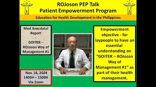 ROJoson PEP Talk MAR  GOITER  ROJoson Way of Management 1 [upl. by Etra532]