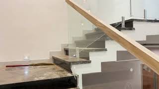 Staircase glass Tuffen glass fitting  glass railing  glass railing design [upl. by Esten]