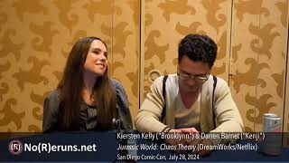 Kiersten Kelly amp Darren Barnet Discuss Season 2 of JURASSIC WORLD CHAOS THOERY SDCC 2024 [upl. by Eseila]