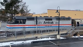 Anniversary Amtrak Engine Pulling Into Brunswick Station [upl. by Weinstock]