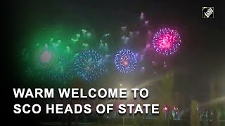 A warm welcome Fireworks in Samarkand ahead of SCO Heads of State Summit [upl. by Nelleeus]