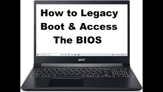 How to enter Acer Aspire BIOS Netbook laptop amp Change UEFI to Legacy boot [upl. by Nerissa]