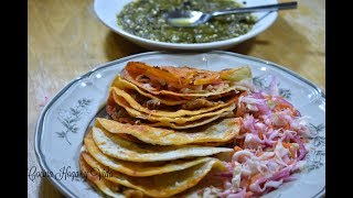 Tacos enchilados de Longaniza con Papas y de Frijoles [upl. by Sivrup]