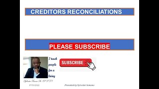 PART1 Creditors Reconciliation THEORY [upl. by Erdried]