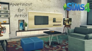 THE SIMS 4  Apartment for Artist  Minimalistic Loft Interior  No CC  Stop Motion [upl. by Duarte931]