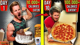 I Did A 10000 Calorie Challenge EVERY DAY For 10 Days In a Row [upl. by Saalocin762]