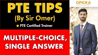 Multiple Choice Single Answer PTE Module  PTE Tips by Sir Omer [upl. by Branden]