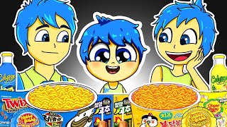 Inside Out 2  JOY Family Convenience Store YELLOW BLUE Food Mukbang Animation ASMR [upl. by Franky]