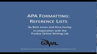 APA Reference Lists A More Detailed Explanation [upl. by Eimmaj511]