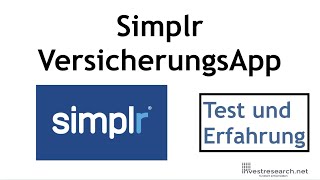 simplr  Versicherungs App von Maklern  Test und Erfahrung [upl. by Viglione]