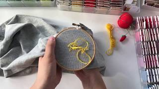 How to hand embroider on a Tshirt Do you need a stabilizer [upl. by Ymereg326]