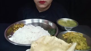 SAAG CARKOL VAJI POTOL CHORCHORI BADHA KOFI DAL amp PAPOREATING SHOWBangali food eating🙏🙏 [upl. by Cirted]