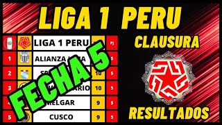 TABLA DE POSICIONES LIGA 1 PERU 2024 CLAUSURA FECHA 5 RESULTADOS Y CLASIFICACIÓN CAMPEONATO PERUANO [upl. by Hudnut]