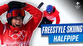 ⛷ Eileen Gu jumps to Freeski halfpipe gold at Beijing2022 [upl. by Evey493]