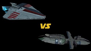 Acclamator I Carrier VS Munificent Star Frigate Star Wars Empire at War Fall of the Republic [upl. by Aronoh995]