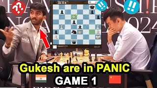 Gukesh are in Panic mode  Gukesh vs Ding Liren at FIDE World Championship 2024 Game 1 [upl. by Aihsele]