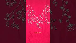 Red embroidered kurti  Neck Design  Hand Embroidery [upl. by Gnoy34]