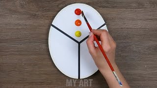 How To Painting With Acrylic Oval mount  Easy Tutorial [upl. by Radbun357]