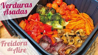 VERDURAS ASADAS EN FREIDORA DE AIRE 🥕🥦 TIEMPO Y TEMPERATURA [upl. by Nidnarb]