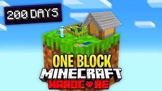 I Survived 200 Days on ONE BLOCK in Hardcore Minecraft Heres What Happened [upl. by Fairley]