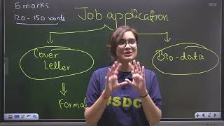 Job Application  Writing Skills  Class 12th TERM 2  With body and bio data cbse english [upl. by Mich]