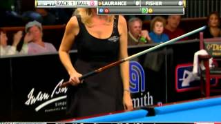 031812 WPBA Masters  Final rack 1 Allison Fisher vs Ewa Mataya Laurance Billiard HD [upl. by Thill247]