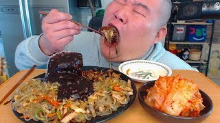 당면듬뿍 꾸덕이 잡채밥 쿡먹방 입니다Rice with Stirfried Glass Noodles Mukbang [upl. by Ardnaxila]