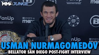 Usman Nurmagomedov Declares Hes The Future Thanks Khabib Islam Makhachev  Bellator San Diego [upl. by Darooge]