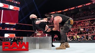 Braun Strowman amp Kurt Angle vs Baron Corbin amp Drew McIntyre Raw Feb 4 2019 [upl. by Aneetsirk]