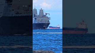 LIBERTY SHIP PASSING🇺🇲⚓🫡LPD21 USNavy liberty 50cal usa shipbattleship warshipMissilewow [upl. by Flyn148]