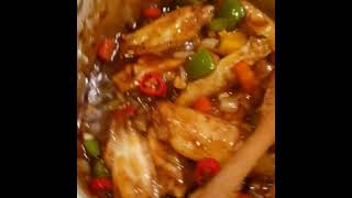 FRIED CHICKEN WINGS WITH PLUM AND HOISIN SAUCE SERVED WITH STIR FRY NOODLES [upl. by Elison]