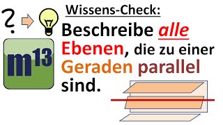 WissensCheck Alle Ebenen bestimmen die parallel zu einer Geraden sind [upl. by Peppy]