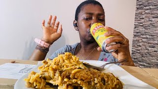 💯 million views Asmr Jollof rice and beans mukbang mukbang asmr food [upl. by Alicsirp547]