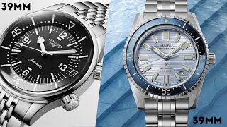 Longines Legend 39 vs Seiko Marinemaster 39 [upl. by Ecinhoj]